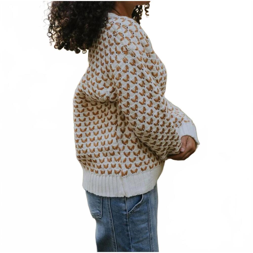 NEW POLYGRAM brett sweater top in cream - Picture 2 of 4